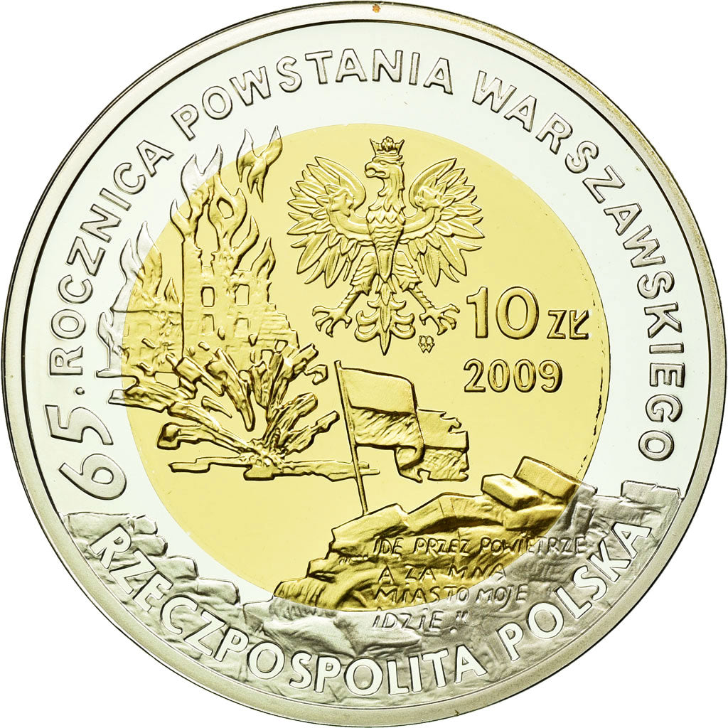 Moneda, Polonia, 10 Zlotych, 2009, Warsaw, SC, Plata, KM:688