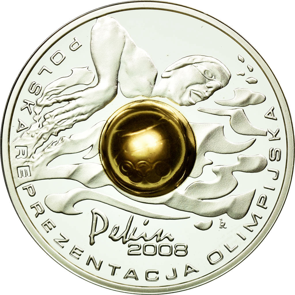 Coin, Poland, 10 Zlotych, 2008, MS(63), Silver, KM:645