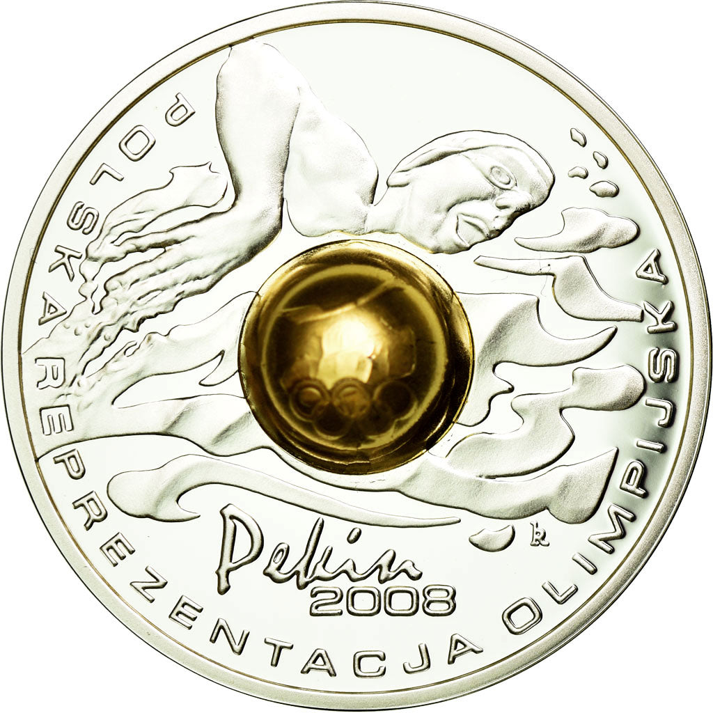 Moneda, Polonia, 10 Zlotych, 2008, SC, Plata, KM:645