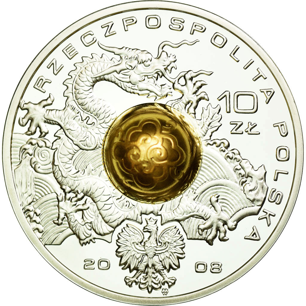 Moneda, Polonia, 10 Zlotych, 2008, SC, Plata, KM:645