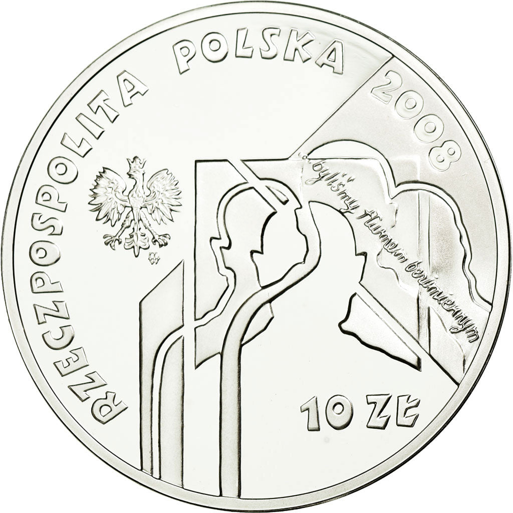 Coin, Poland, 10 Zlotych, 2008, Warsaw, MS(63), Silver, KM:639
