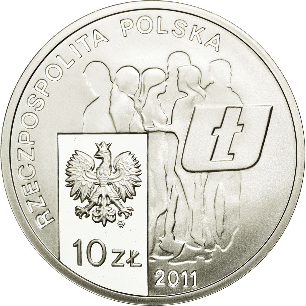 Moneda, Polonia, 10 Zlotych, 2011, Warsaw, SC, Plata, KM:768