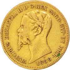 Münze, Italien Staaten, SARDINIA, Vittorio Emanuele II, 20 Lire, 1858, Genoa