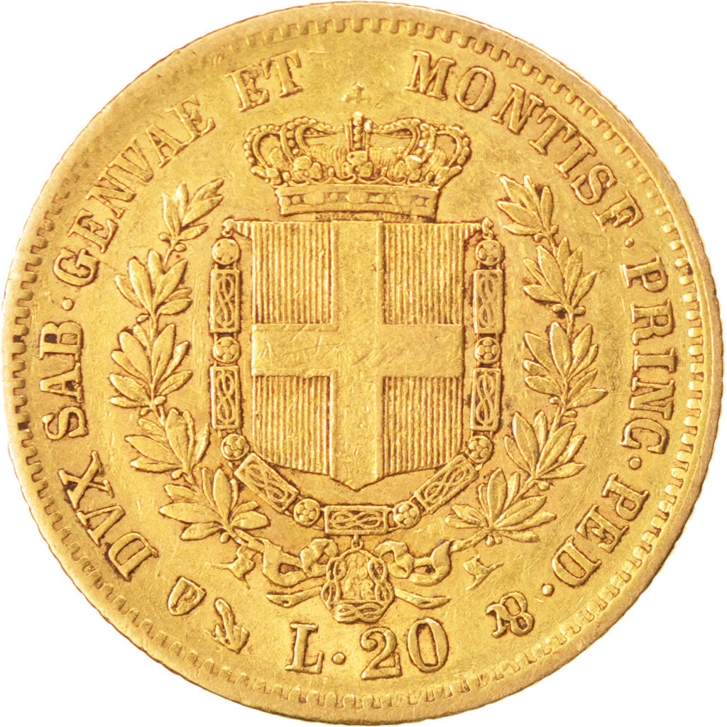 Münze, Italien Staaten, SARDINIA, Vittorio Emanuele II, 20 Lire, 1858, Genoa