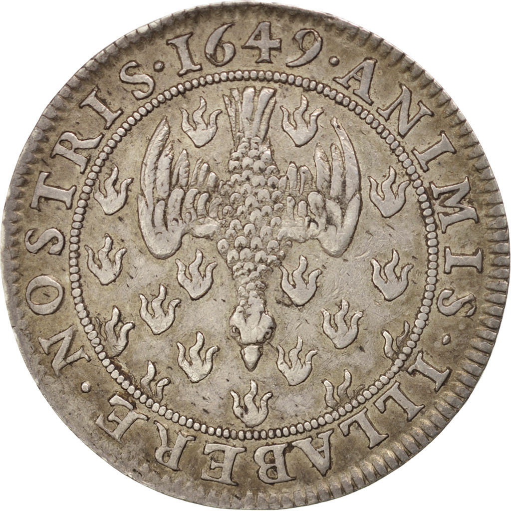France, Royal, Jeton, 1649, AU(50-53), Silver, Feuardent #1609, 6.12