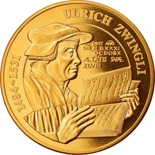 Switzerland, Medal, Ulrich Zwingll, History, MS(64), Copper-Nickel Gilt