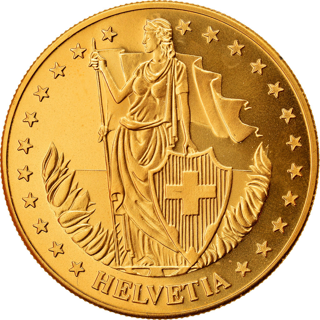 Switzerland, Medal, Ulrich Zwingll, History, MS(64), Copper-Nickel Gilt