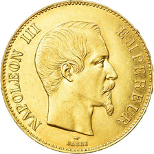 Munten, Frankrijk, Napoleon III, 100 Francs, 1858, Paris, ZF,Goud, KM 786.1