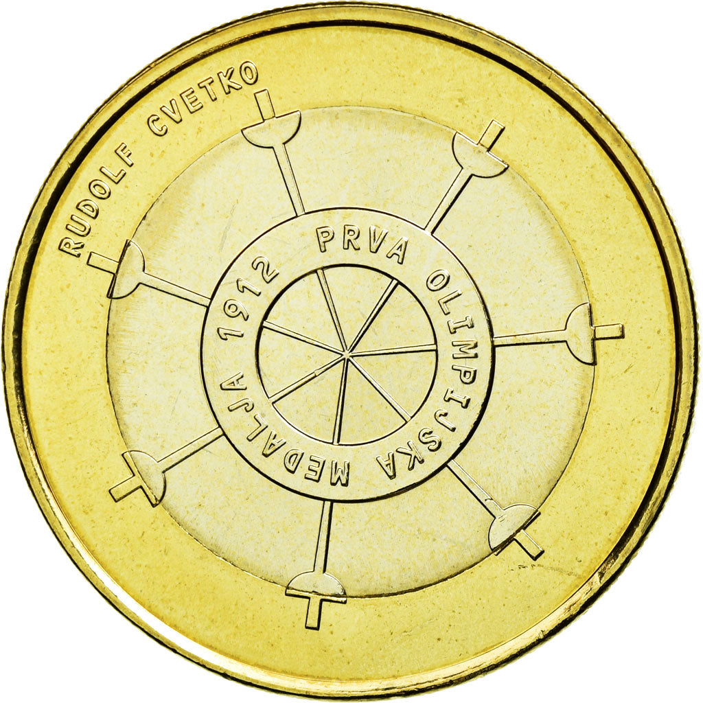 Coin, Slovenia, 3 Euro, 2012, MS(63), Bi-Metallic, KM:109