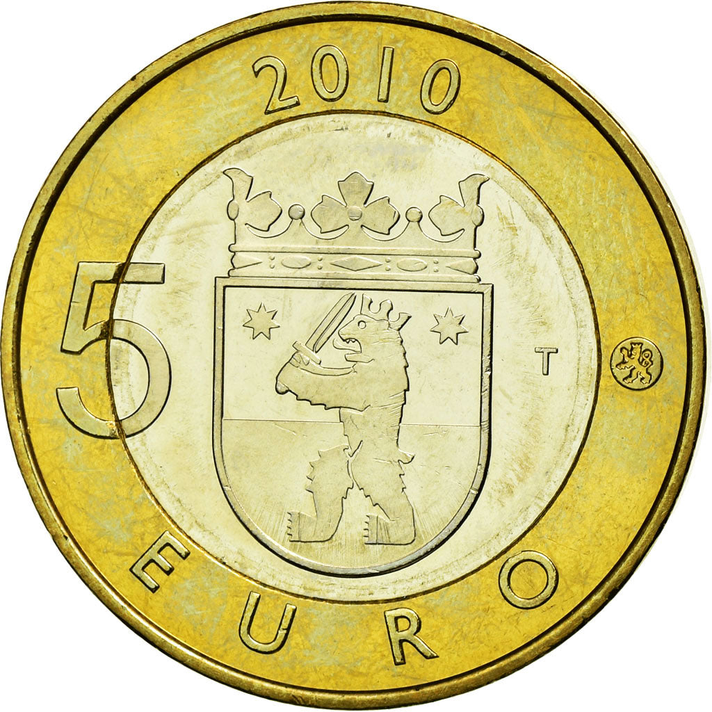 Coin, Finland, 5 Euro, 2010, Vantaa, MS(63), Bi-Metallic, KM:156