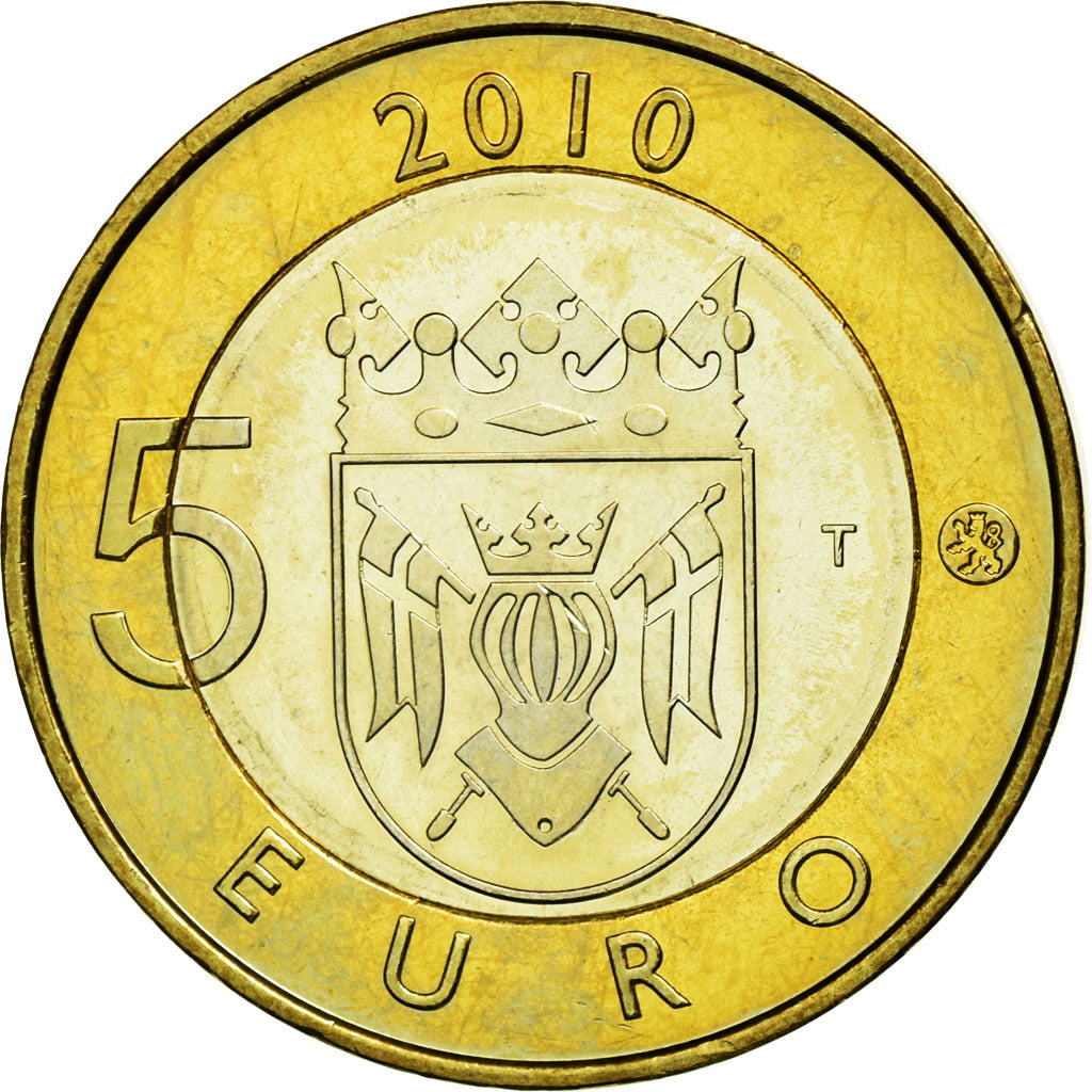 Coin, Finland, 5 Euro, 2010, Vantaa, MS(63), Bi-Metallic, KM:158