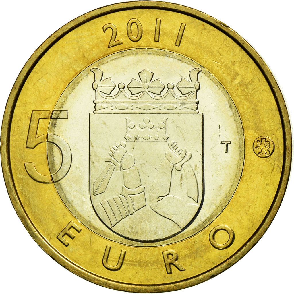 Coin, Finland, 5 Euro, 2011, Vantaa, MS(63), Bi-Metallic, KM:159