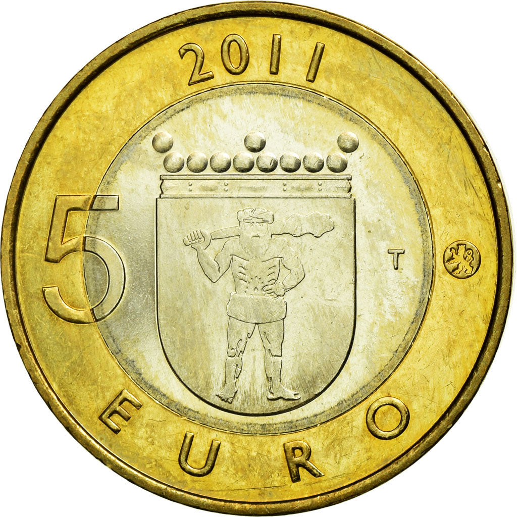 Coin, Finland, 5 Euro, 2011, Vantaa, MS(63), Bi-Metallic, KM:170