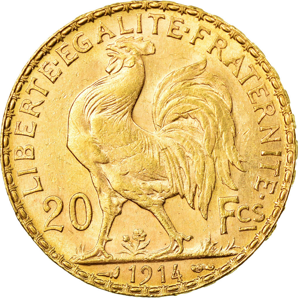 Coin, France, Marianne, 20 Francs, 1914, Paris, AU(55-58), Gold, KM:857