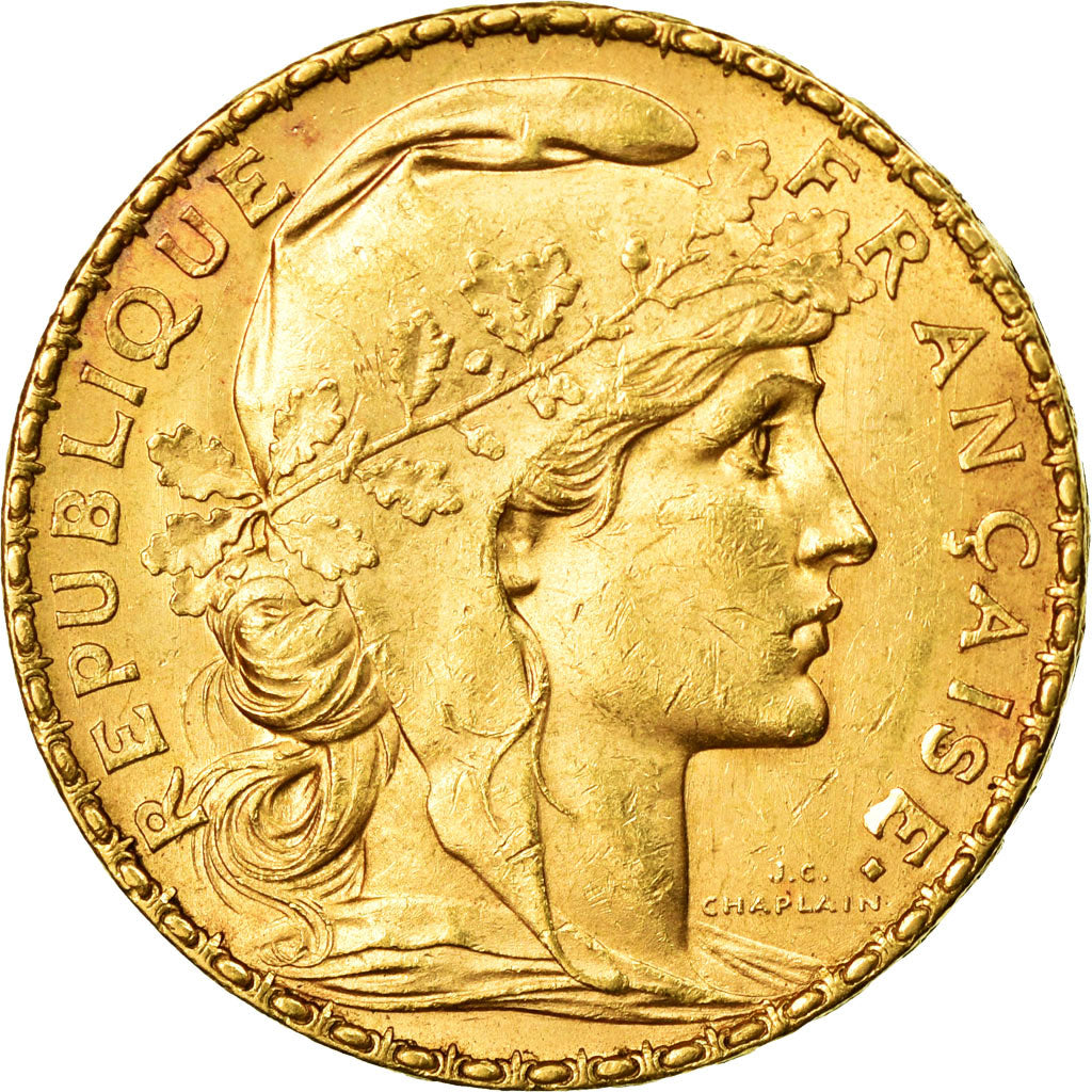 Moneda, Francia, Marianne, 20 Francs, 1901, Paris, MBC+, Oro, KM:847