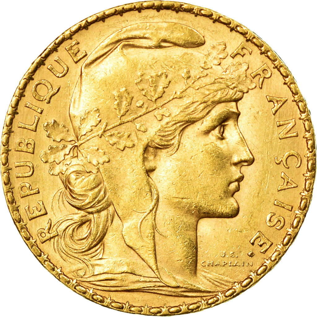Moneda, Francia, Marianne, 20 Francs, 1901, Paris, MBC+, Oro, KM:847