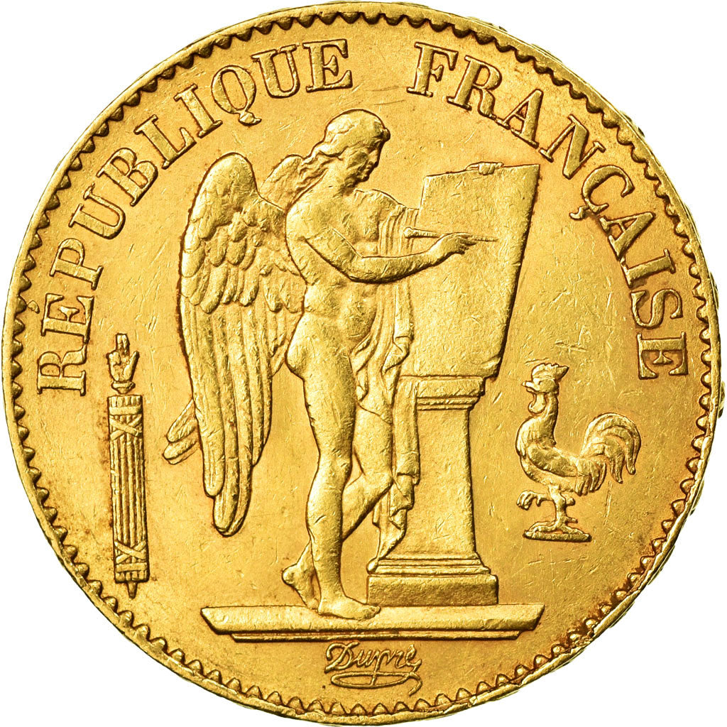 Coin, France, Génie, 20 Francs, 1877, Paris, AU(50-53), Gold, KM:825