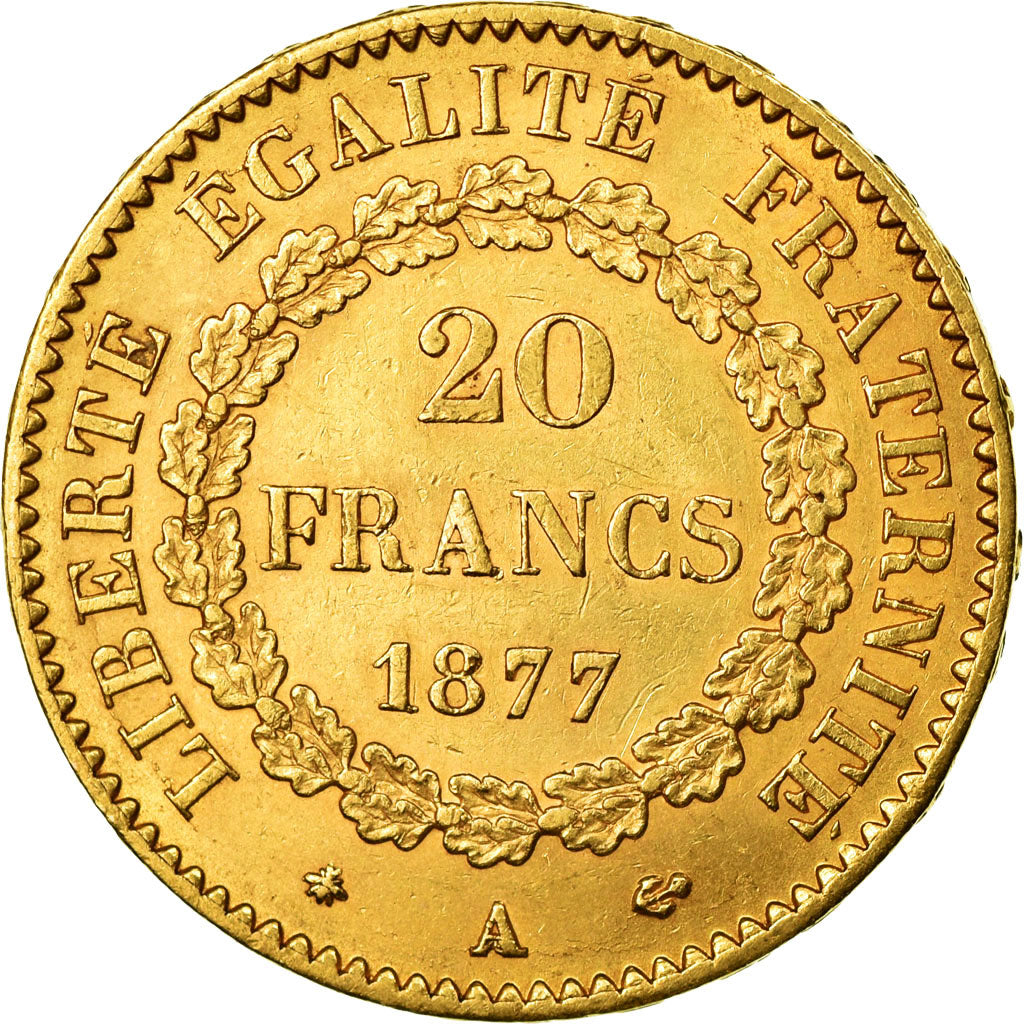 Coin, France, Génie, 20 Francs, 1877, Paris, AU(50-53), Gold, KM:825