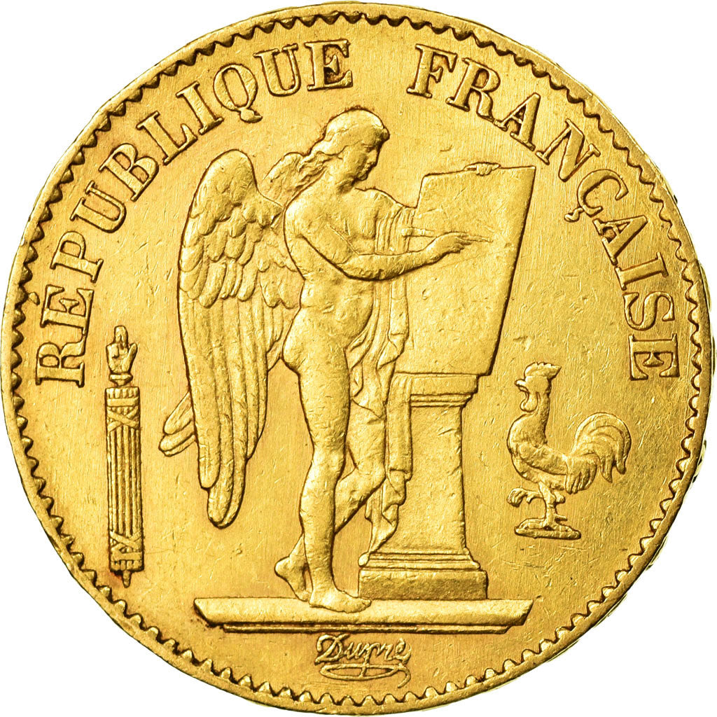 Moneta, Francia, Génie, 20 Francs, 1876, Paris, BB+, Oro, KM:825, Gadoury:1063