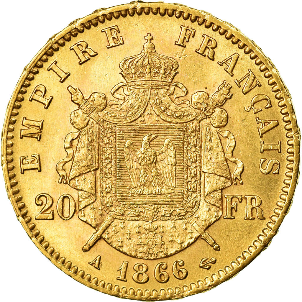 Monnaie, France, Napoleon III, 20 Francs, 1866, Paris, SUP, Or,KM 801.1