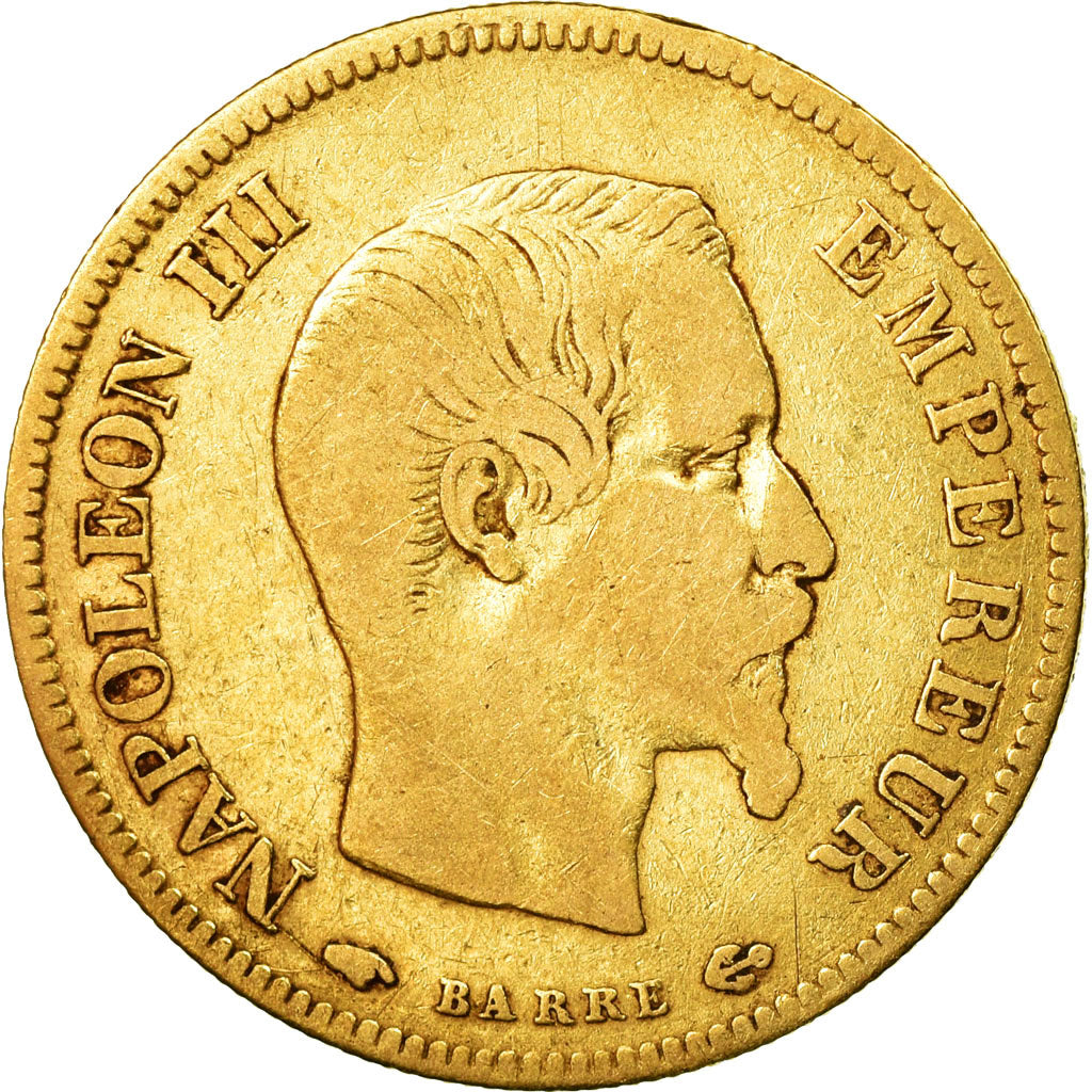 Munten, Frankrijk, Napoleon III, 10 Francs, 1857, Paris,Goud, FR+,KM 784.3