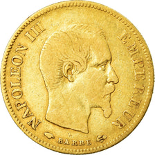 Munten, Frankrijk, Napoleon III, 10 Francs, 1857, Paris,Goud, FR+,KM 784.3