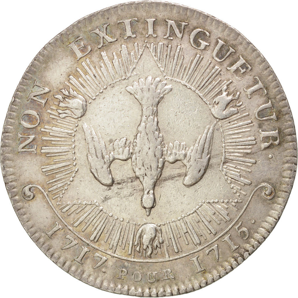 France, Royal, Jeton, 1717, MS(60-62), Silver, Feuardent #1618, 7.44