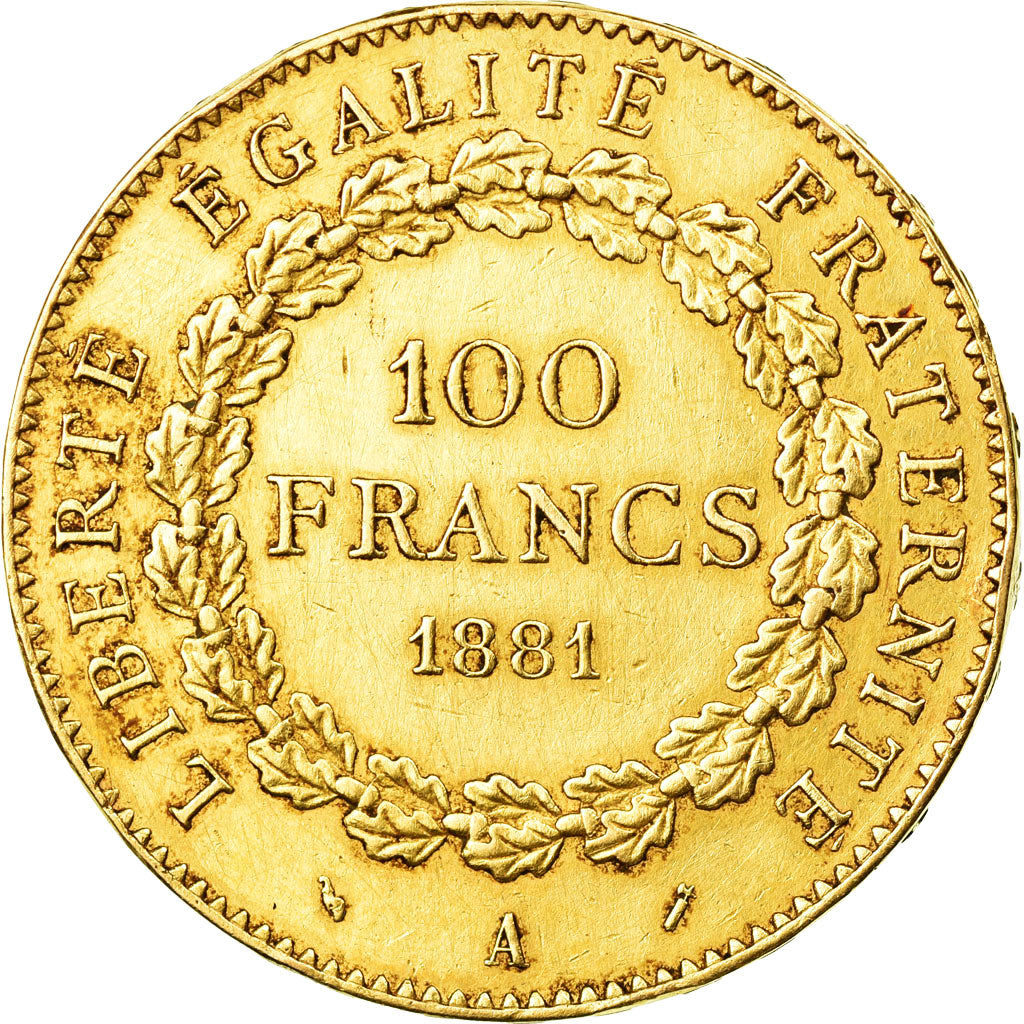 Coin, France, Génie, 100 Francs, 1881, Paris, EF(40-45), Gold, KM:832