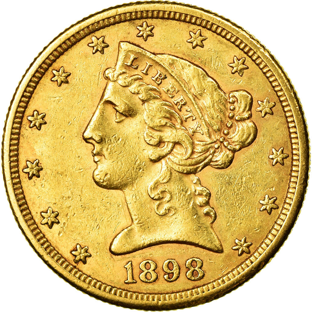 Moneda, Estados Unidos, Coronet Head, $5,1898,San Francisco,Oro,MBC+,KM 101