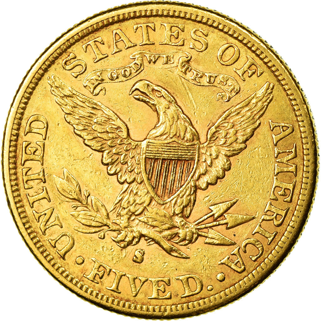 Moneda, Estados Unidos, Coronet Head, $5,1898,San Francisco,Oro,MBC+,KM 101