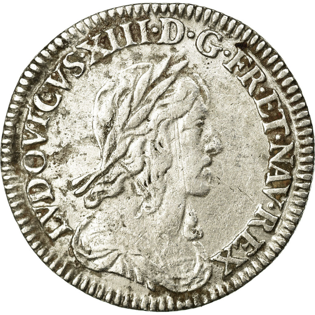Coin, France, Louis XIII, 1/12 Écu, 2e poinçon de Warin,1643,Paris,VF(30-35)