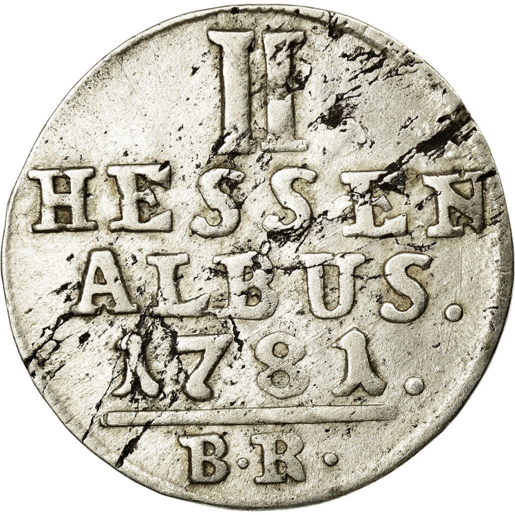 Monnaie, Etats allemands, HESSE-CASSEL, Friedrich II, 2 Albus, 1781, TB, Billon