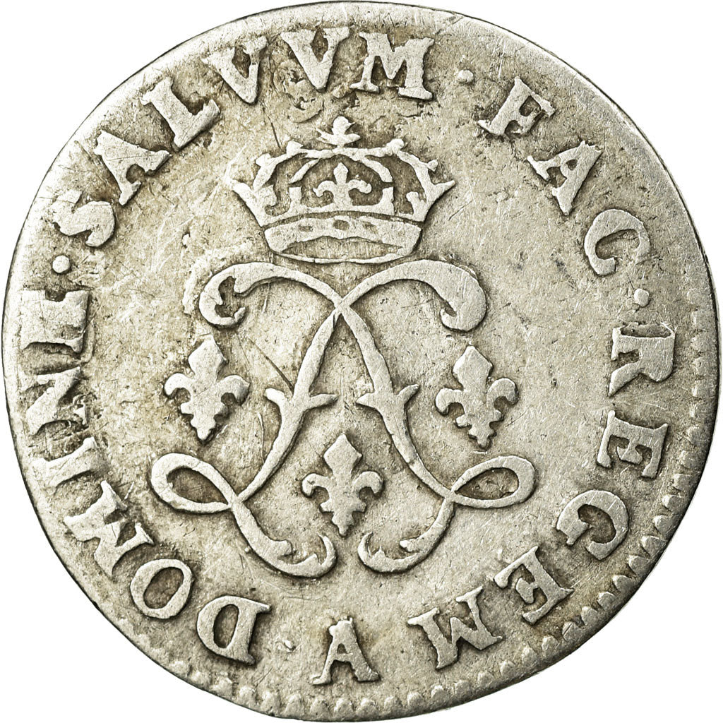 Coin, France, Louis XIV, 4 Sols aux 2 L,1692, Paris,VF(20-25),KM 281.1