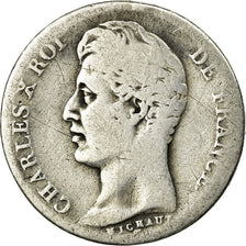 Moeda, França, Charles X, Franc, 1829, Limoges, F(12-15), Prata, KM:724.6