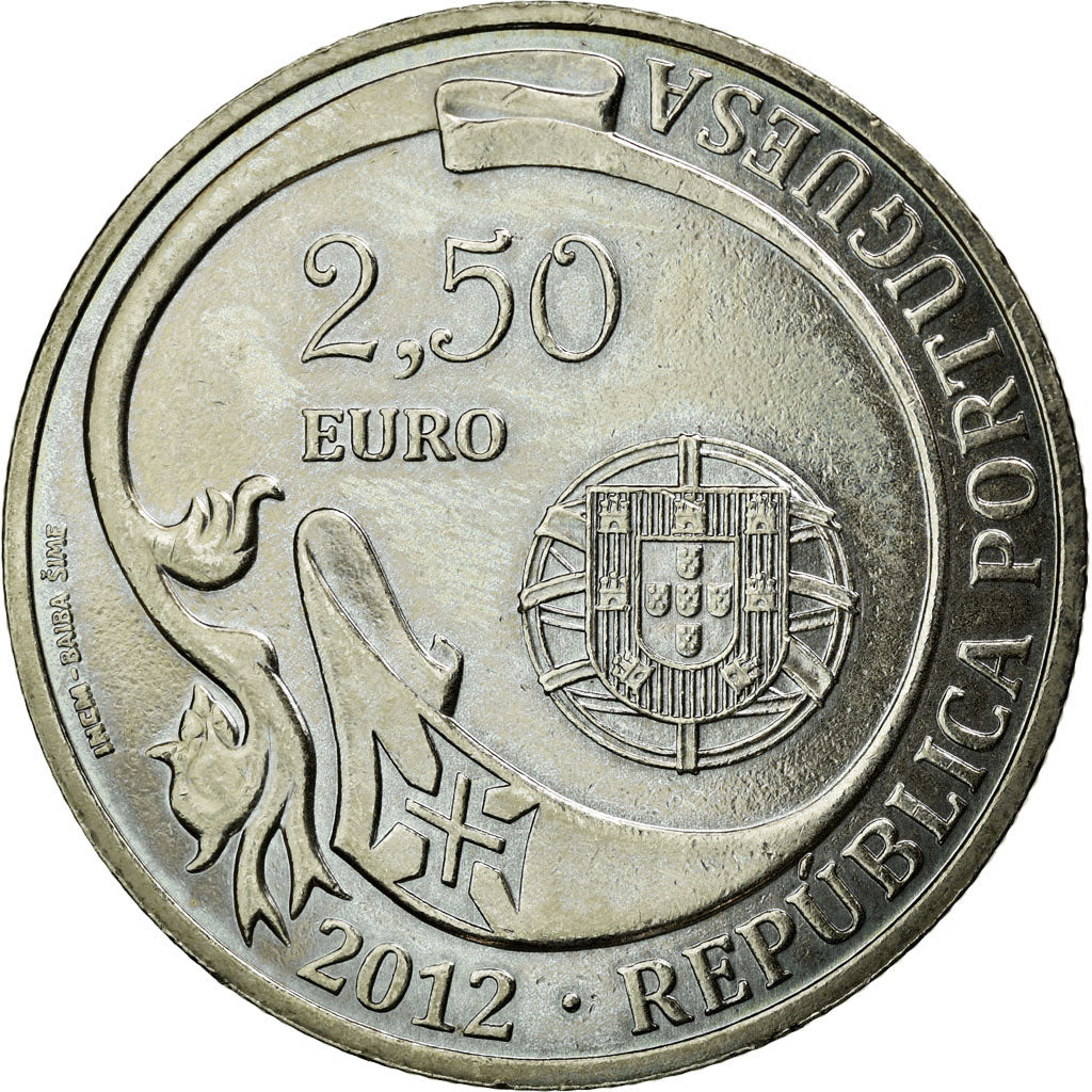 Portugal, 2-1/2 Euro, 2012, Lisbon, MS(63), Miedź-Nikiel