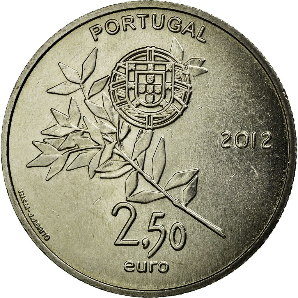 Portugal, 2-1/2 Euro, 2012, Lisbon, MS(63), Miedź-Nikiel, KM:816