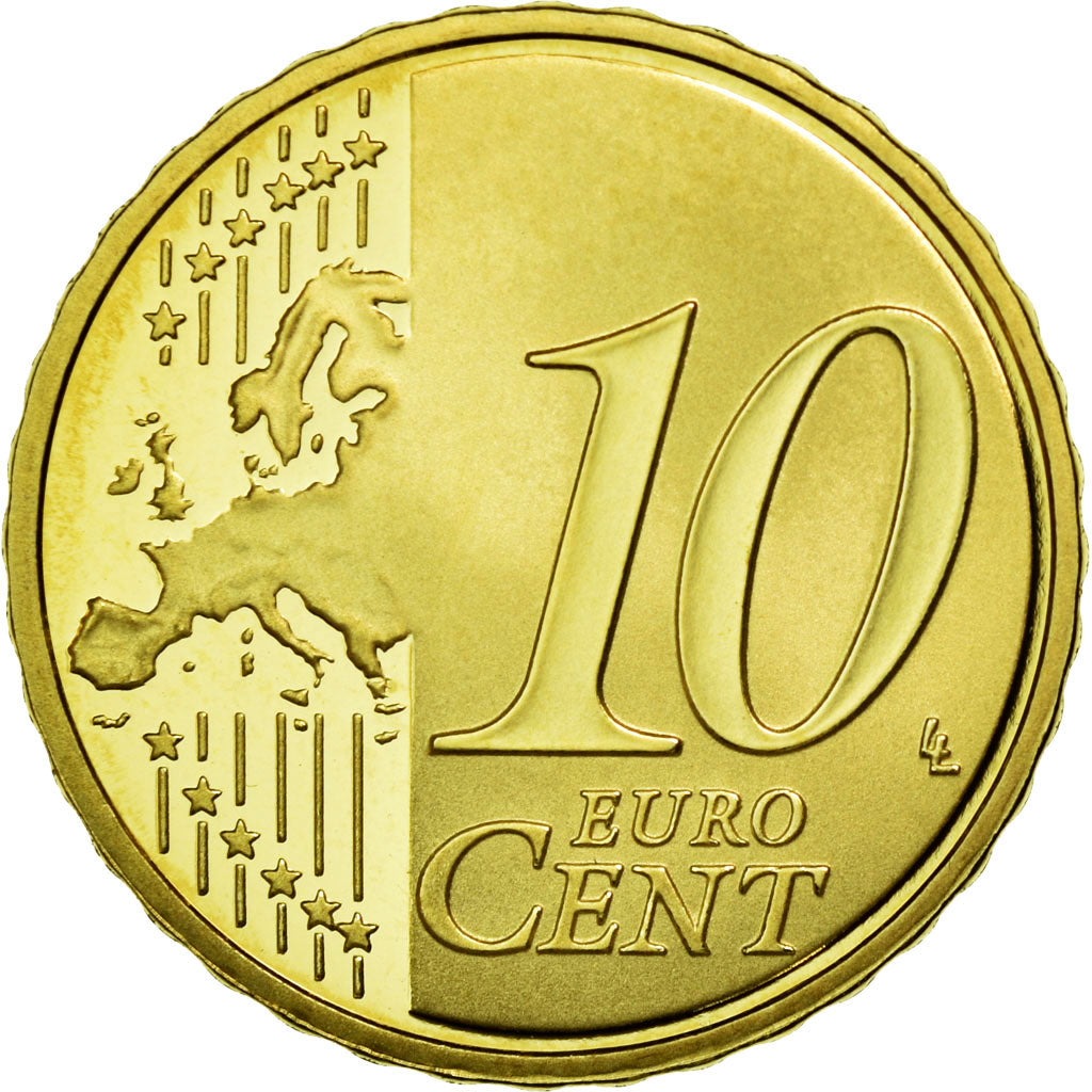 France, 10 Euro Cent, 2011, MS(63), Brass, KM:1410
