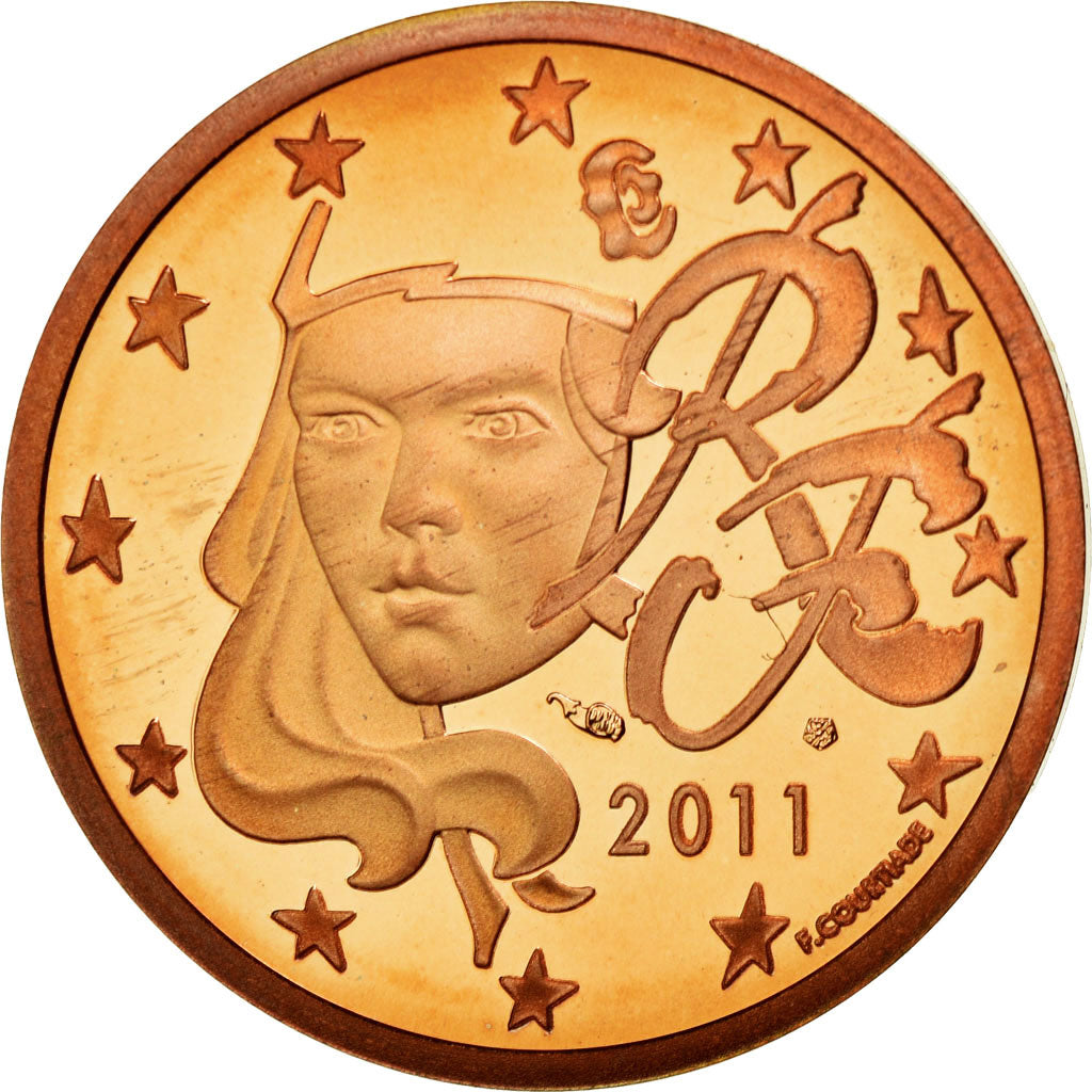 France, 5 Euro Cent, 2011, MS(63), Copper Plated Steel, KM:1284