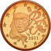 France, Euro Cent, 2011, MS(63), Copper Plated Steel, KM:1282