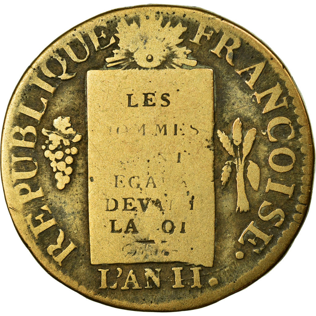 Moeda, França, Sol, 1793, Arras, F(12-15), Bronze, Gadoury:19