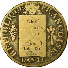 Moeda, França, Sol, 1793, Arras, F(12-15), Bronze, Gadoury:19