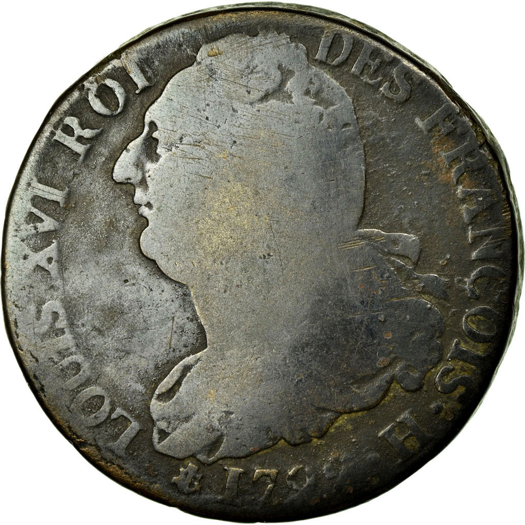 Coin, France, 2 sols françois, 2 Sols, 1792, La Rochelle, F(12-15), Bronze