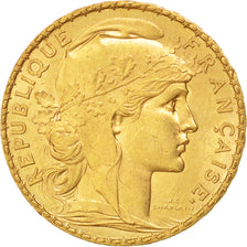 FRANCE, Marianne, 20 Francs, 1901, Paris, KM #847, AU(55-58), Gold, Gadoury...