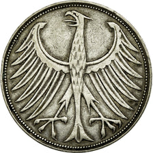 Coin, GERMANY - FEDERAL REPUBLIC, 5 Mark, 1951, Hambourg, EF(40-45), Silver