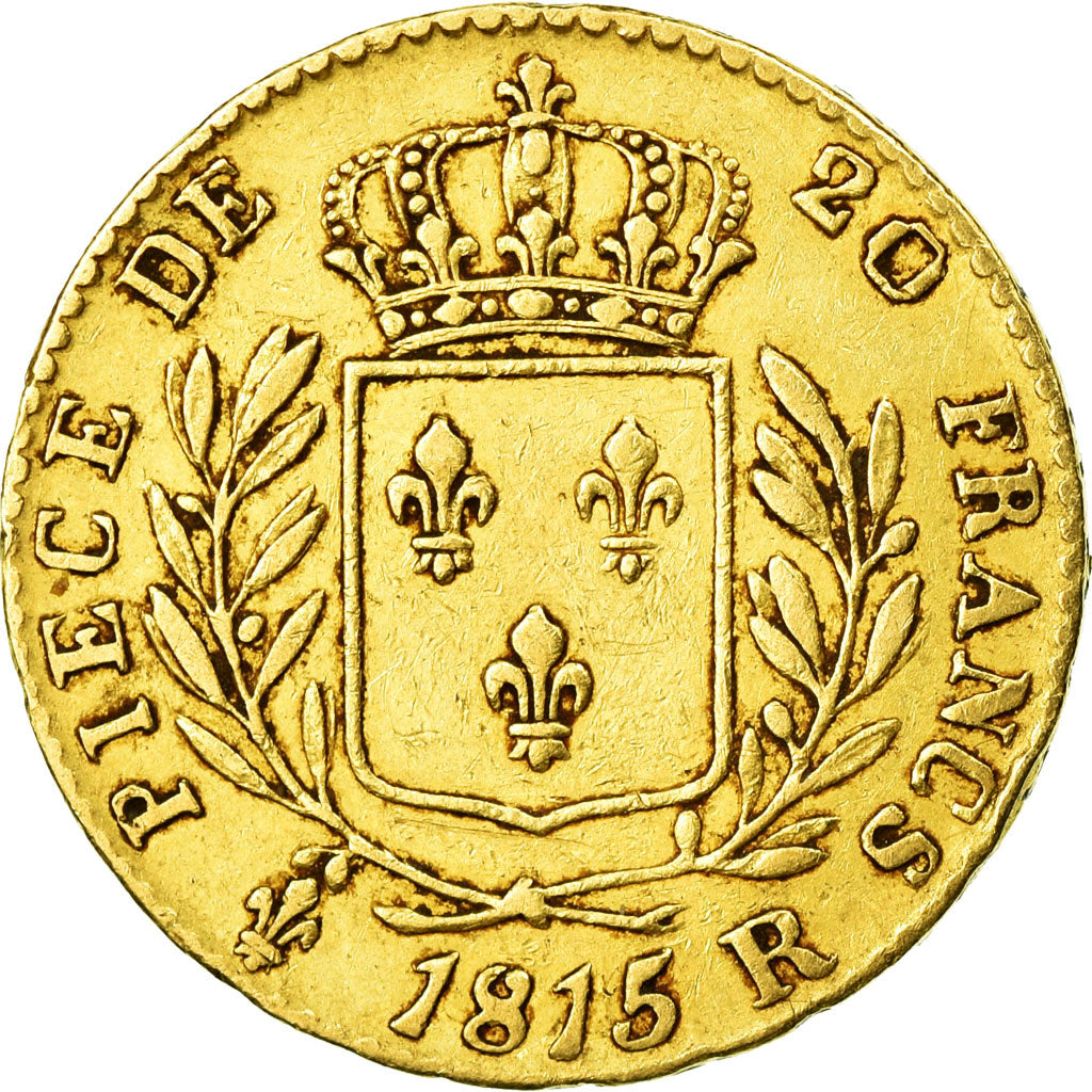 Moeda, França, Louis XVIII, 20 Francs, 1815, London, EF(40-45), Gold, KM 706.7