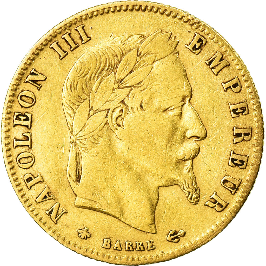 Moneda, Francia, Napoleon III,  5 Francs, 1866, Paris, MBC, Oro, KM 803.1