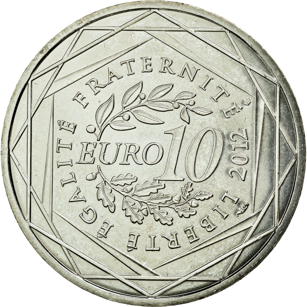 France, 10 Euro, 2012, MS(63), Silver, Gadoury:EU514, KM:1885