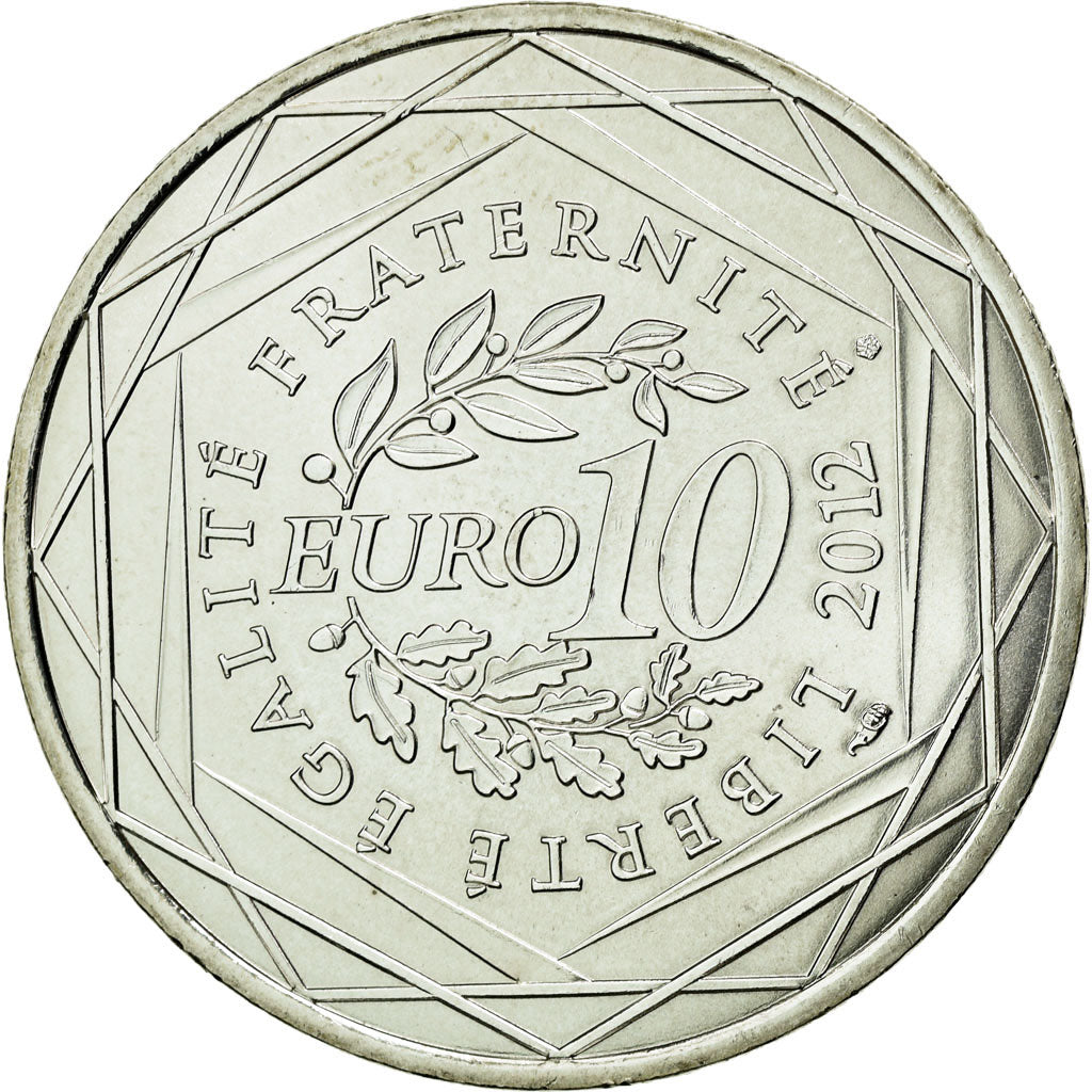 France, 10 Euro, 2012, MS(63), Silver, Gadoury:EU514, KM:1886