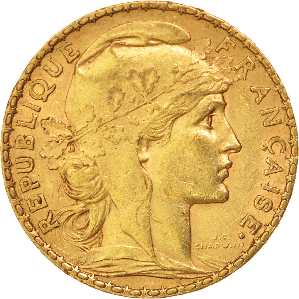 FRANCE, Marianne, 20 Francs, 1899, Paris, KM #847, AU(50-53), Gold, Gadoury...