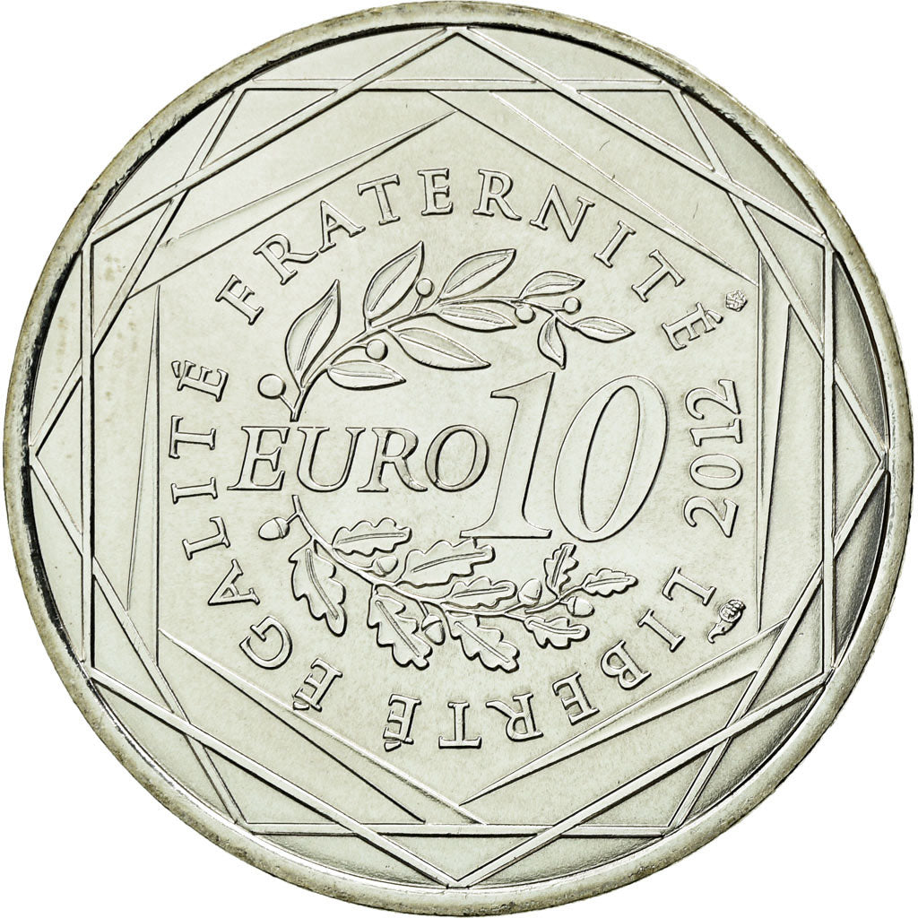 France, 10 Euro, 2012, MS(63), Silver, Gadoury:EU514, KM:1865